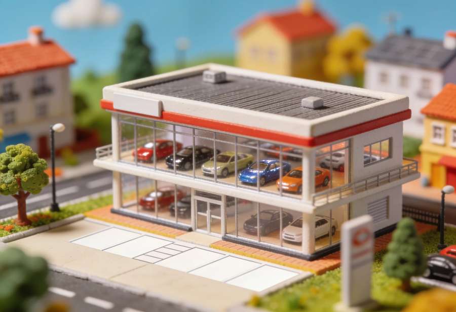 Helmes Automobile – Miniatur-Diorama, Totale