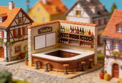 Weingut Leo Fuchs – Vinothek Pomaria – Miniatur-Diorama, Vinothek