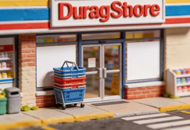 dm-Drogerie Markt – Miniatur-Diorama, Eingang