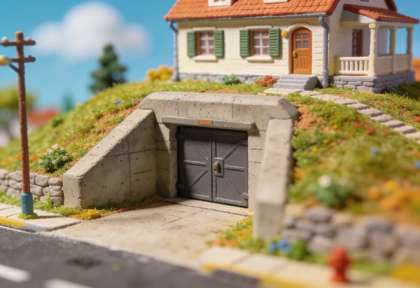 Bundesbank-Bunker – Miniatur-Diorama, Nahansicht