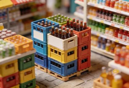 DGS Getränkemarkt – Miniatur-Diorama, Kisten