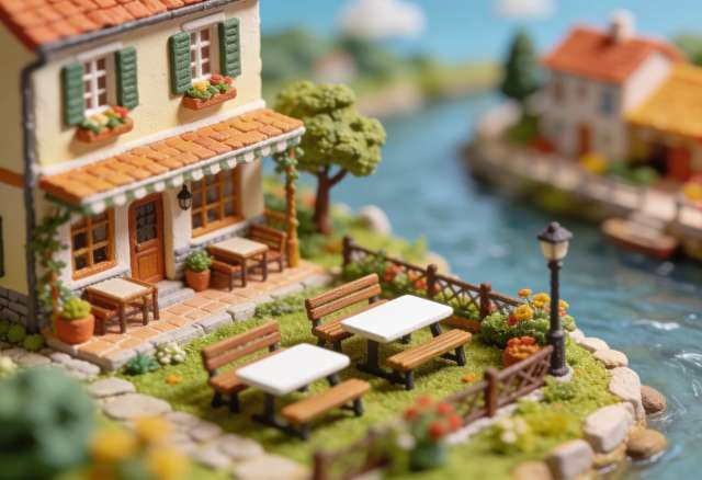 Gaststätte Noss – Miniatur-Diorama, Garten