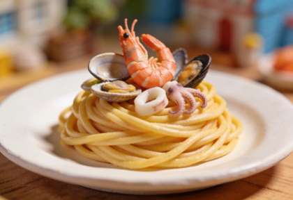 La Baia – Miniatur-Diorama, Detail Pasta