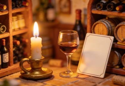 Hotel zur Weinhexe – Miniatur-Diorama, Detail Wein
