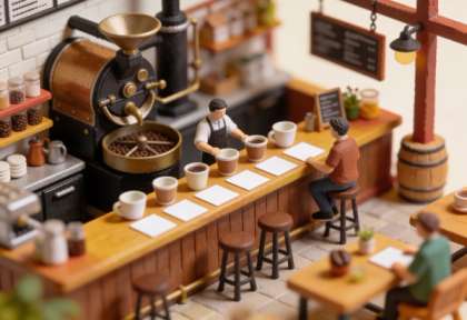 Cochemer Kaffeerösterei Pinnerstraße – Miniatur-Diorama, Bar