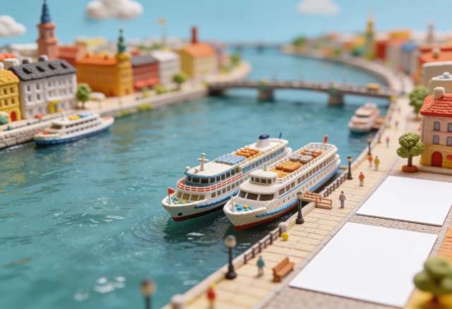 Moselschifffahrt – Miniatur-Diorama, Wasserblick