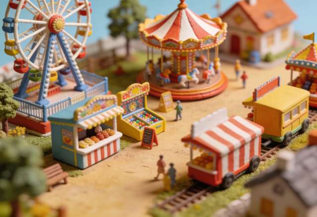 Kirmes Cond – Miniatur-Diorama, Gegenperspektive