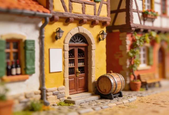 Weingut Leo Fuchs – Vinothek Pomaria – Miniatur-Diorama, Tür