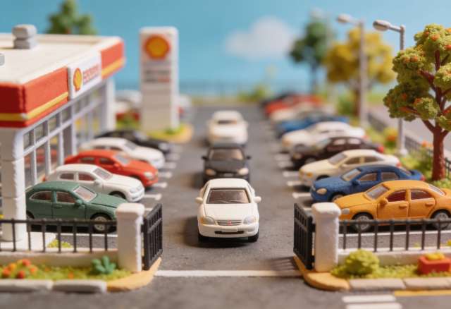 Autohaus Schneider – Miniatur-Diorama, Einfahrt