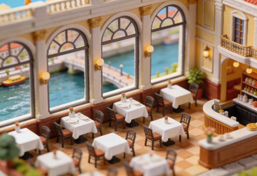 Hotel Union Restaurant – Miniatur-Diorama, Totale