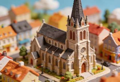 Kirche St. Martin – Miniatur-Diorama, Nahansicht