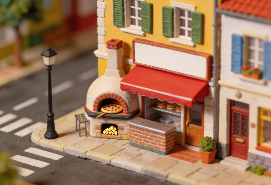 Pizzeria Castello – Miniatur-Diorama, Totale
