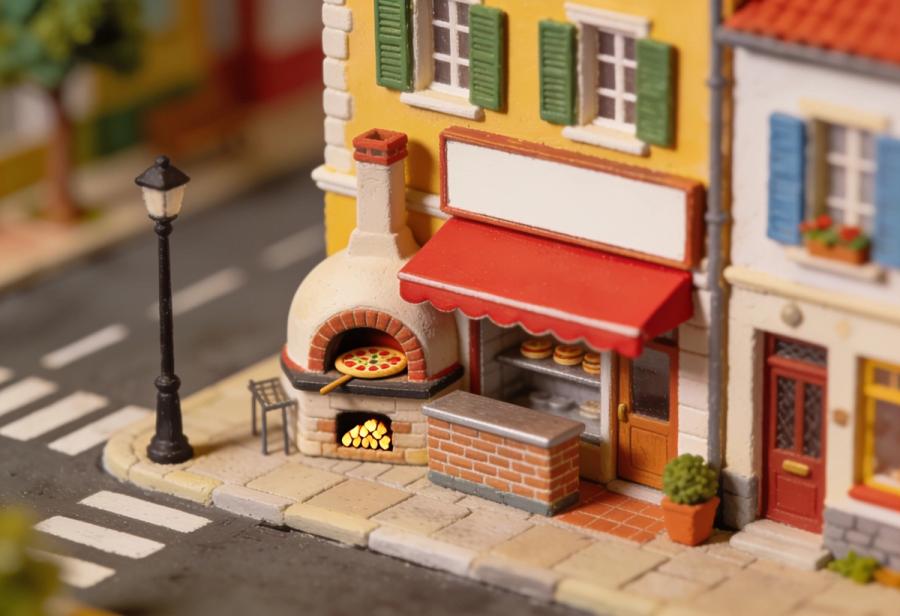 Pizzeria Castello – Miniatur-Diorama, Totale