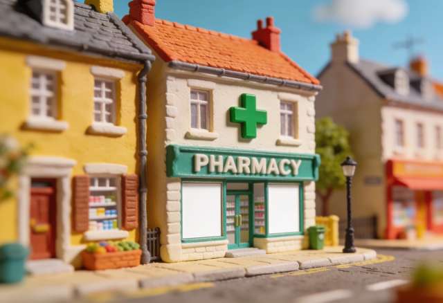 Marien-Apotheke – Miniatur-Diorama, Front