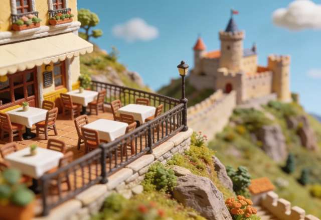 Restaurant Burgblick – Miniatur-Diorama, Burgblick