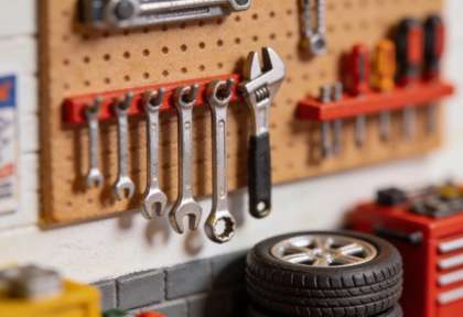 KFZ Bosch Heinze – Miniatur-Diorama, Detail Werkzeug