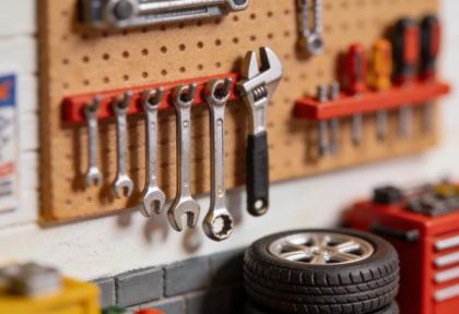 KFZ Bosch Heinze – Miniatur-Diorama, Detail Werkzeug