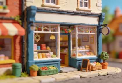 Modehaus Endlich – Miniatur-Diorama, Innen