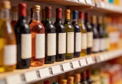 Weingut Castor – Miniatur-Diorama, Detail Flaschen