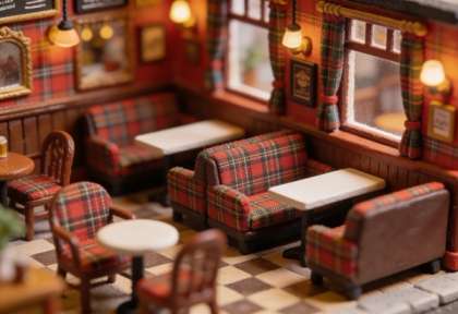 Wirtshaus zum Dudelsack – Miniatur-Diorama, Innen