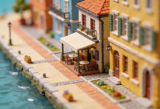 Café Bistro Cochemer Jung – Miniatur-Diorama, Promenade