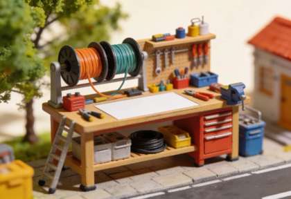 B & V Elektrotechnik – Miniatur-Diorama, Werkbank