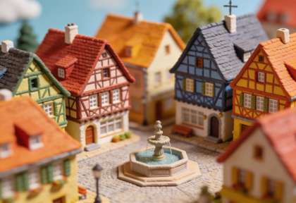 Marktplatz Cochem – Miniatur-Diorama, Nahansicht