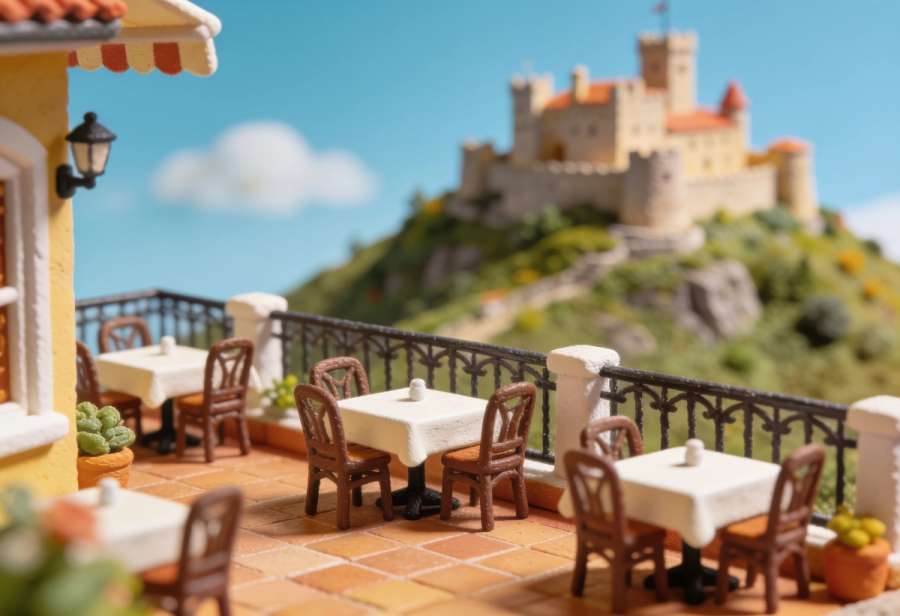 Restaurant Burgblick – Miniatur-Diorama, Totale