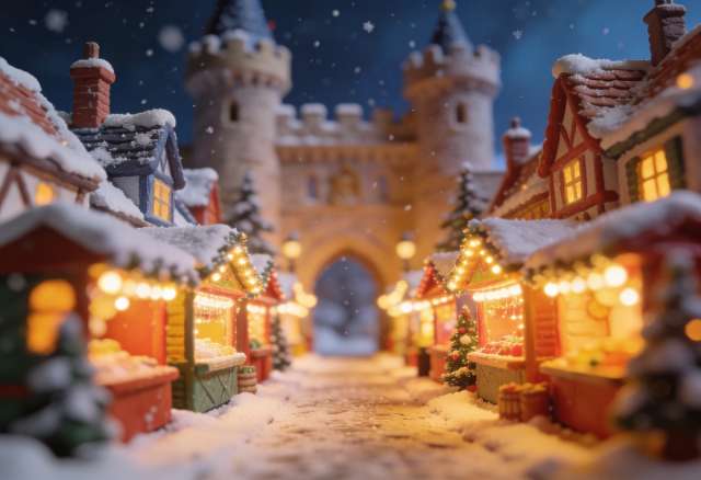 Adventszauber auf der Reichsburg – Miniatur-Diorama, Gasse