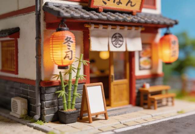 Asia Lotus House – Miniatur-Diorama, Eingang