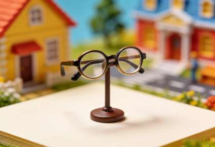 Optik Heimes – Miniatur-Diorama, Detail Brille