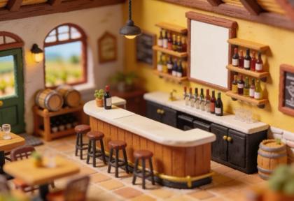Weingut Castor – Miniatur-Diorama, Vinothek