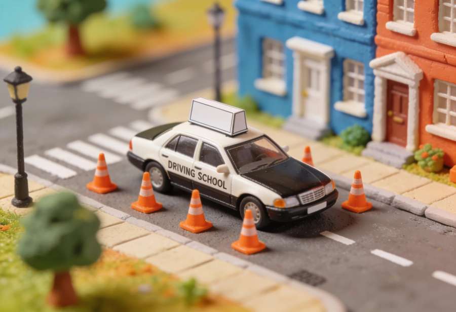 Mario's Fahrschule – Miniatur-Diorama, Totale