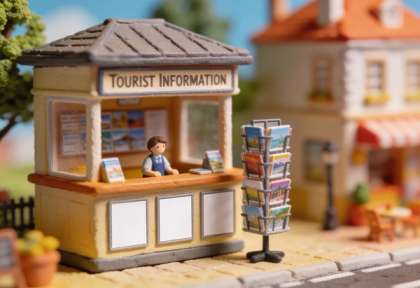 Tourist-Information – Miniatur-Diorama, Theke