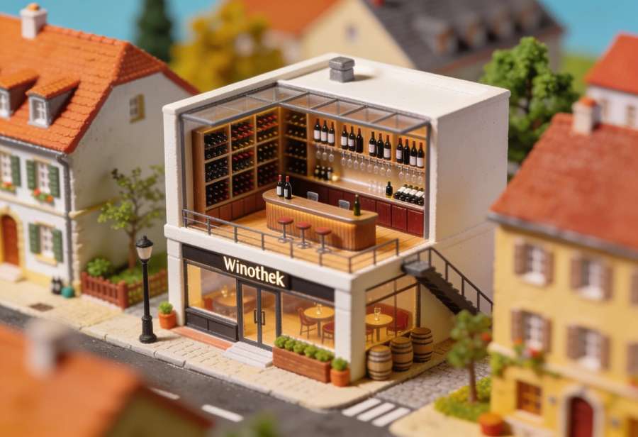 Weinmanufaktur Oster – Vinothek Cochem – Miniatur-Diorama, Totale