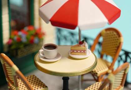 Am Balduinstor – Miniatur-Diorama, Detail Tisch