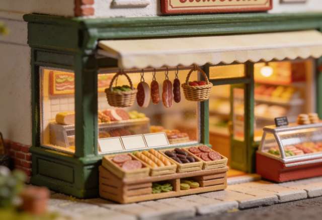 Cochemer Genusskontor – Miniatur-Diorama, Schaufenster