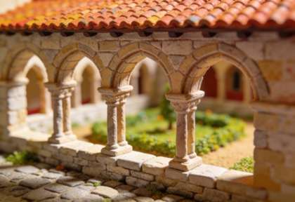 Kapuzinerkloster – Miniatur-Diorama, Detail Arkaden