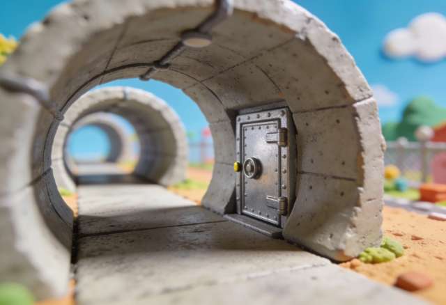 Bundesbank-Bunker – Miniatur-Diorama, Tunnel
