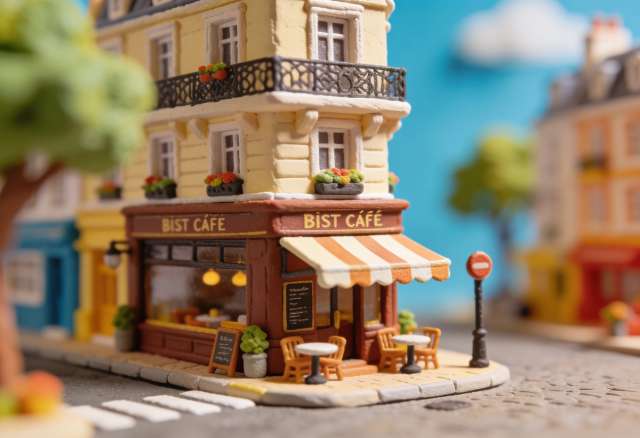 Café Bistro Filou – Miniatur-Diorama, Ecke