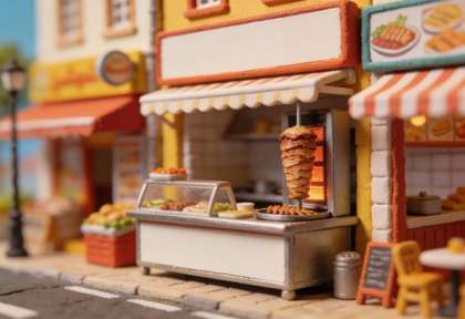 GONCO Kebap – Miniatur-Diorama, Theke