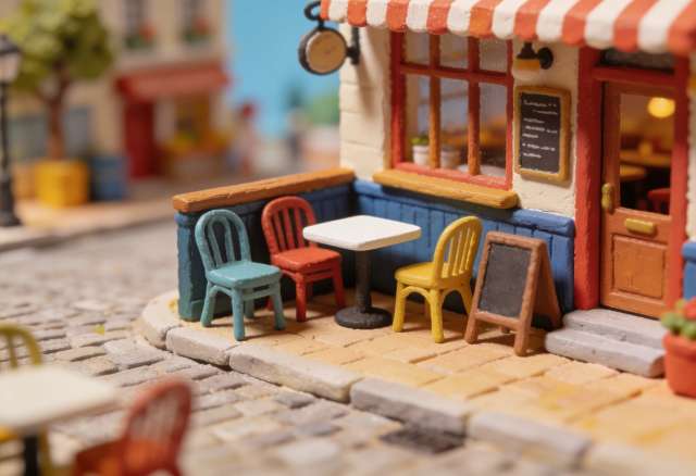 Chapeau Claque – Miniatur-Diorama, Ecke
