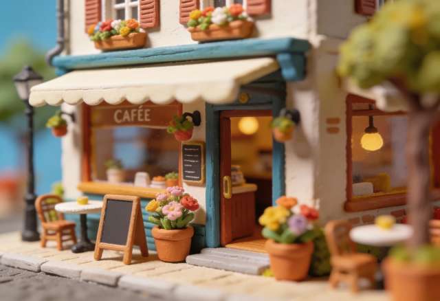 Café Germania – Miniatur-Diorama, Eingang