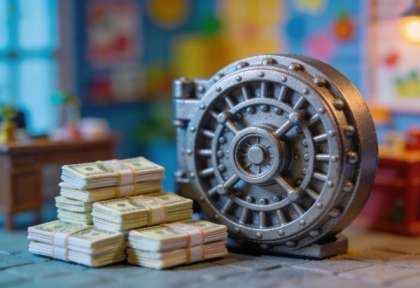 Bundesbank-Bunker – Miniatur-Diorama, Detail Tresor