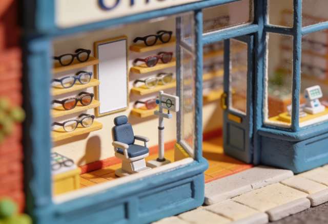 Optik Heimes – Miniatur-Diorama, Schaufenster