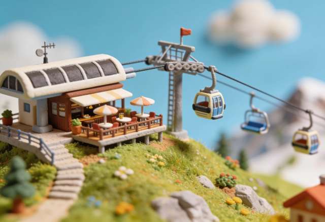Sesselbahn Terrassen-Café – Miniatur-Diorama, Gondel