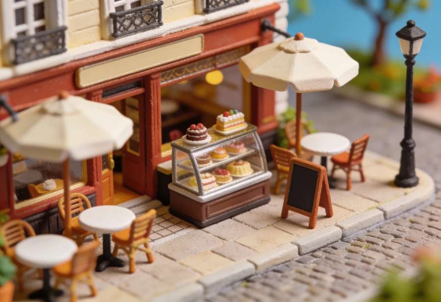 Bistro Royal Café – Miniatur-Diorama, Totale