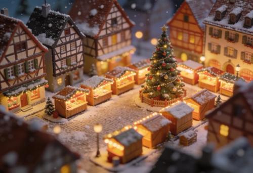 Cochemer Weihnachtsmarkt – Miniatur-Diorama, Totale