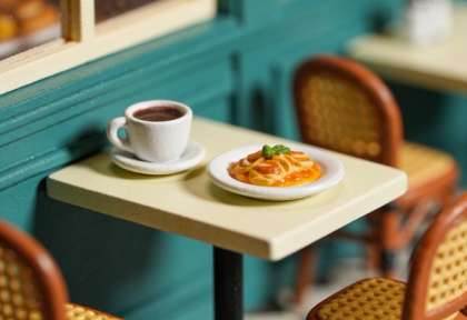 Restaurant-Café Dazert – Miniatur-Diorama, Detail
