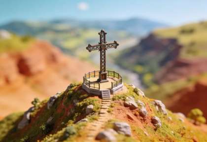 Pinnerkreuz – Miniatur-Diorama, Nahansicht